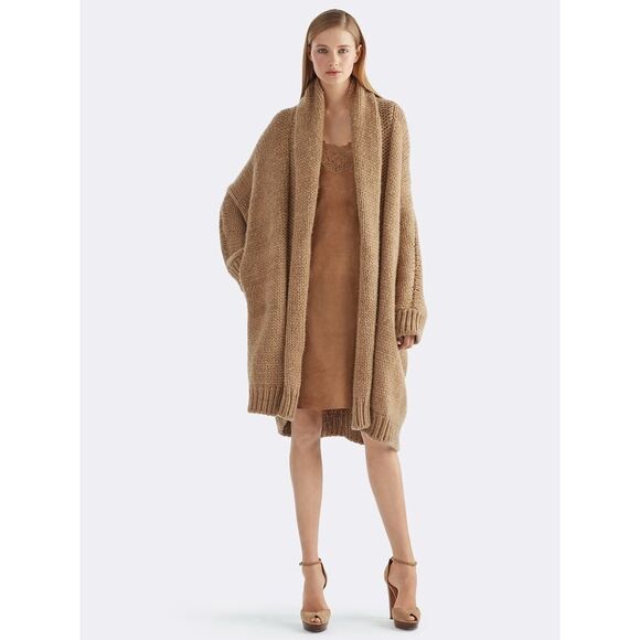 Ralph Lauren Collection *PreFall 15 Camel Melange Cashmere Blend Cocoon Cardigan - Picture 1 of 16